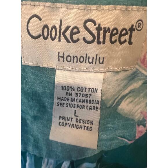 COOKE STREET HONOLULU VINTAGE  HAWAIIAN SHIRT SHORT SLEEVE MENS SIZE LARGE - Picture 6 of 6